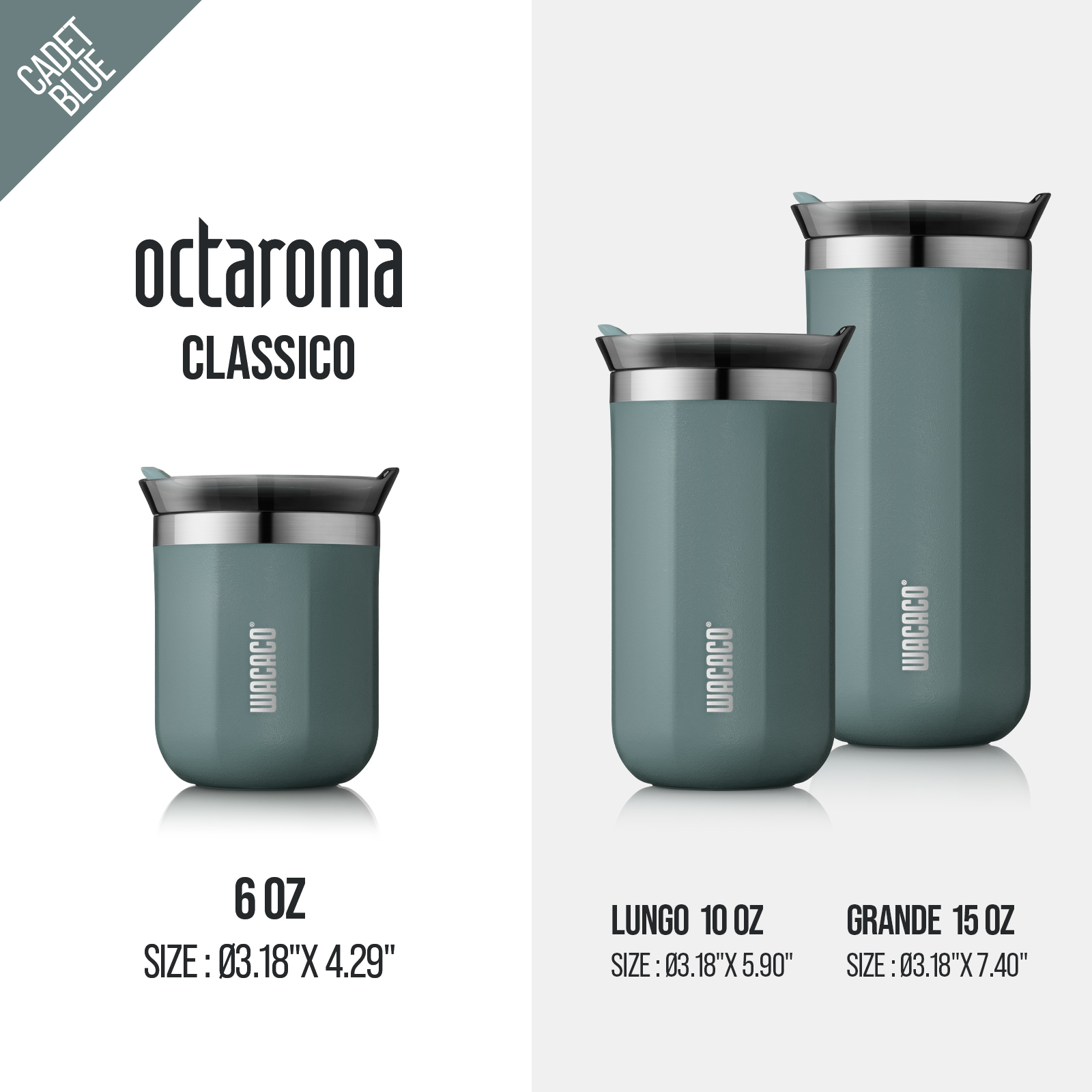 French Press Glass - WACACO Octaroma Vakum Yalıtımlı Kahve Kupa,