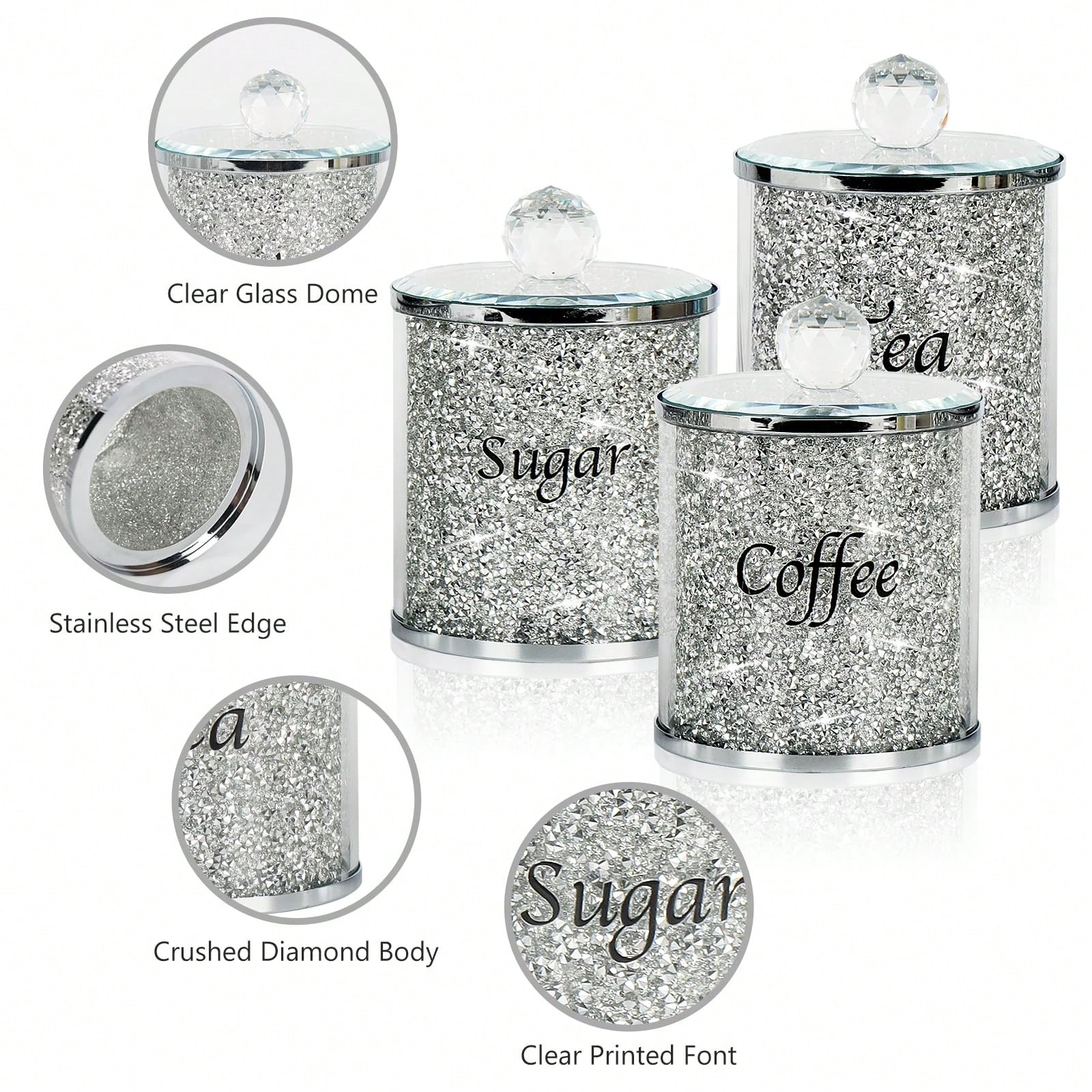 Coffee Tea And Sugar Canisters - Kahve Şeker Çay Saklama Kabı Seti