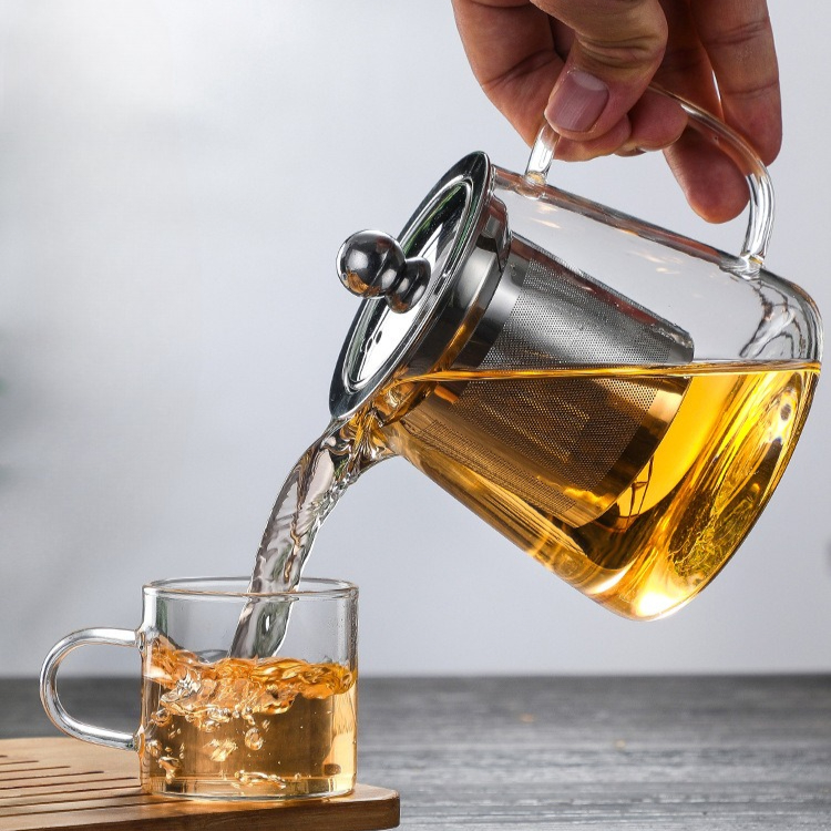French Press Glass - 450/1300ML Filtrelenebilir Isıya Dayanıklı Cam Çaydanlık